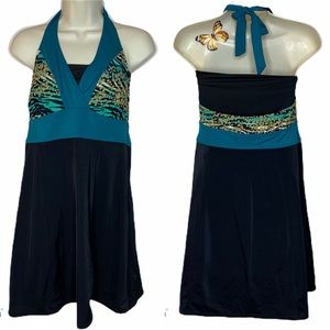 Tropical Escape Swimsuit One Piece Swim Dress Skirted Swimsuit